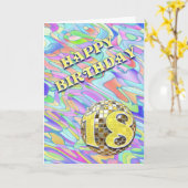 ファンキー抽象芸術18誕生日カード カード (黄色い花)