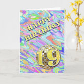 ファンキー抽象芸術19誕生日カード カード (黄色い花)