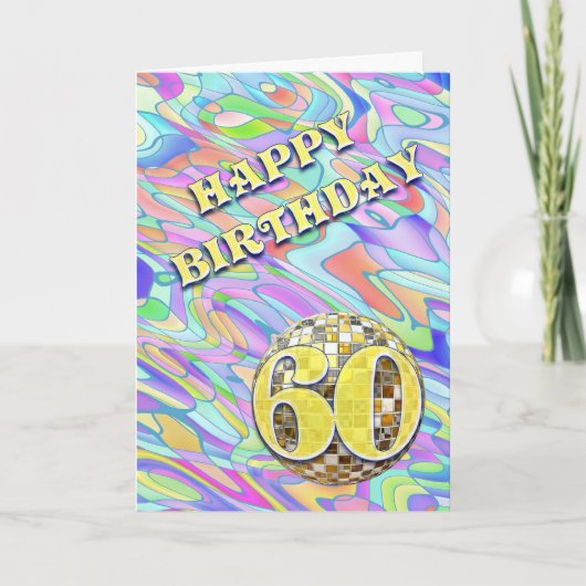 ファンキー抽象芸術60誕生日カード カード (正面)