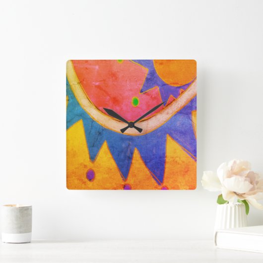 ファンキー抽象芸術 スクエア壁時計 (ホーム)