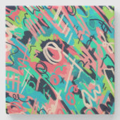 ファンキー抽象芸術 ストーンコースター (正面)