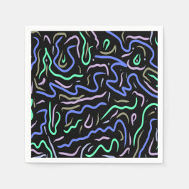 ファンキー抽象芸術・デジタル・アート スタンダードカクテルナプキン