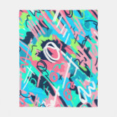 ファンキー抽象芸術 フリースブランケット (正面)