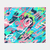 ファンキー抽象芸術 フリースブランケット (正面(横))