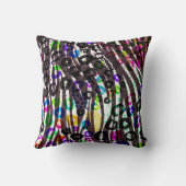 ファンキー数々のアニマルプリントパターン明るい色 クッション (裏面)