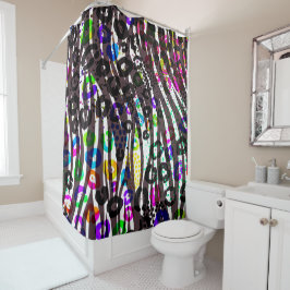 ファンキー数々のアニマルプリントパターン明るい色 シャワーカーテン