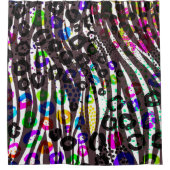 ファンキー数々のアニマルプリントパターン明るい色 シャワーカーテン (正面)