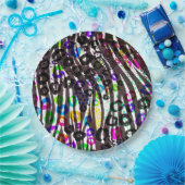 ファンキー数々のアニマルプリントパターン明るい色 ペーパープレート (パーティー)