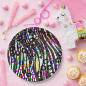 ファンキー数々のアニマルプリントパターン明るい色 ペーパープレート (パーティー)