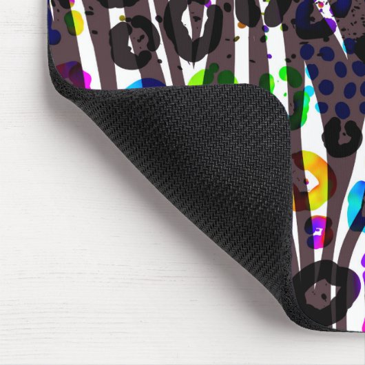 ファンキー数々のアニマルプリントパターン明るい色 マウスパッド (コーナー)