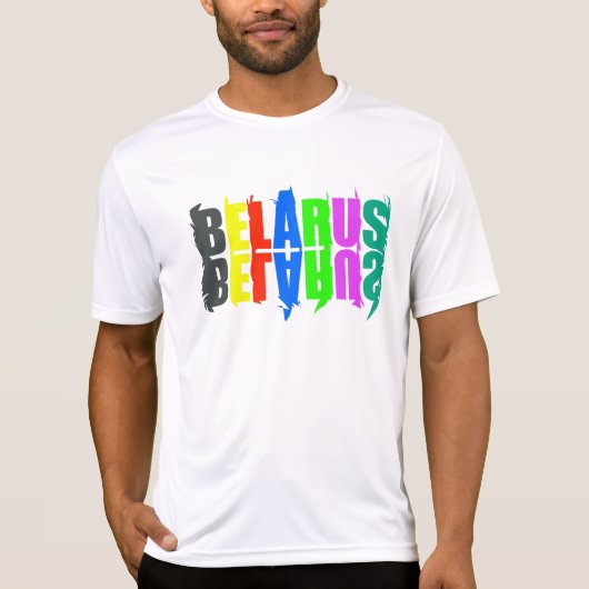 ファンキー文字カラフルベラルーシБеларусь Tシャツ (正面)