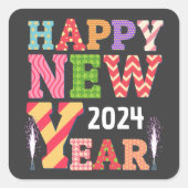 ファンキー新年 スクエアシール (正面)