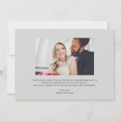 ファンキー書の編集可能結婚カラー サンキューカード (裏面)