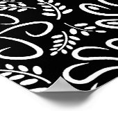 ファンキー白黒花ポスター ポスター (角)