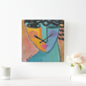 ファンキー絵画抽象芸術 スクエア壁時計 (ホーム)