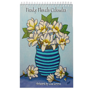 ファンキー花模様独身のPg. Calendar by Lisa Lorenz カレンダー