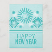 ファンキー花火はがき、ティール（緑がかった色） シーズンポストカード (正面)