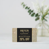 ファンキー金ゴールドグリッター美しいサロン 紹介カード (スタンド正面)