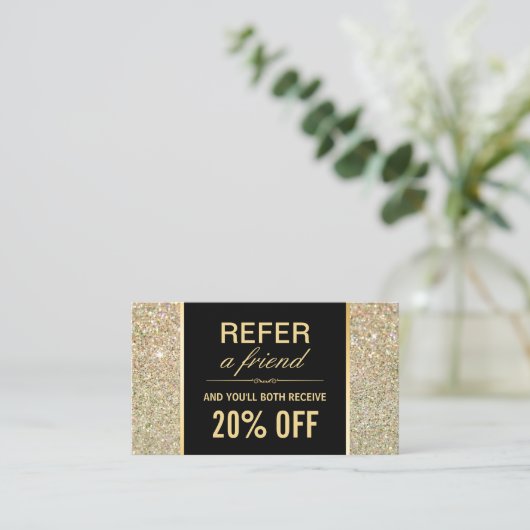 ファンキー金ゴールドグリッター美しいサロン 紹介カード (スタンド正面)