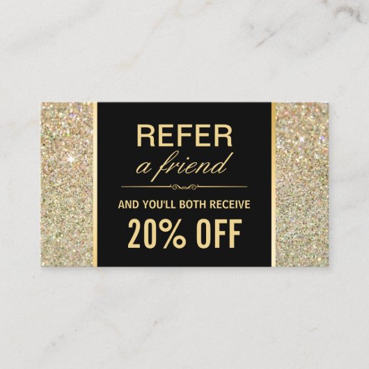 ファンキー金ゴールドグリッター美しいサロン 紹介カード (正面)