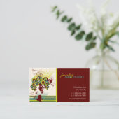 ファンキー開花ヘアフローラモダンサークルレトロ抽象芸術 名刺 (スタンド正面)