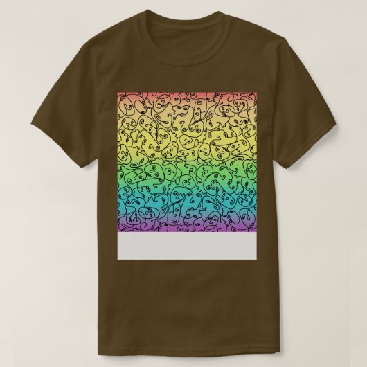 ファンキー顔オンRainbow 1 Tシャツ (デザイン正面)