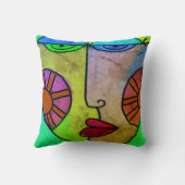ファンキー顔抽象芸術 クッション (裏面)