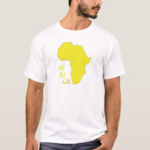 ファンキー黄色いアフリカの地図 Tシャツ