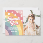 ファンキー70年代 レインボー デイジー 誕生日感謝カード 招待状 (正面)