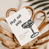 ファンキー +おもしろいモダン図解入りの、写真付きの結婚レトロ セーブザデート