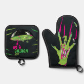 ファンキー「おもしろいワーキングパパ」デッド・プン 鍋つかみ&鍋敷きセット (正面)