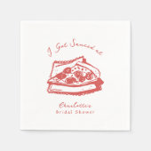 ファンキー お酒に酔った ピザ ブライダルシャワー スタンダードカクテルナプキン (正面)