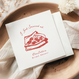 ファンキー お酒に酔った ピザ ブライダルシャワー スタンダードカクテルナプキン