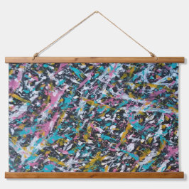 ファンキー（ばちゃばちゃ）跳ねるアートオンブラック 吊り下げ型タペストリー