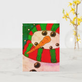 ファンキー アブストラクト スノーマン カード (黄色い花)