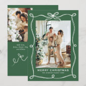 ファンキー クリスマス セージグリーン リボン 3 写真 (正面/裏面)