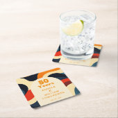 ファンキー・グルービー・レトロ 50周年結婚記念日 スクエアペーパーコースター (インサイチュ)