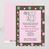 ファンキー スウィート16 16歳の誕生日パーティー 招待状 (正面/裏面)