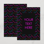 ファンキー ネオン ジグザグ パターン 90年代スタイル 招待状 (正面/裏面)