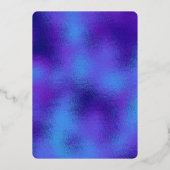 ファンキー パープル ディスコ パーティーの虹と金 箔招待状 (裏面)