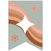 ファンキー・ヒッピー・レトロ ミス・トゥ・ミセス ブライダルシャワー バンティングフラッグ (第2の旗)