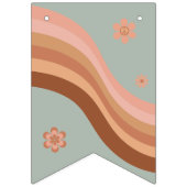 ファンキー・ヒッピー・レトロ ミス・トゥ・ミセス ブライダルシャワー バンティングフラッグ (第1の旗)