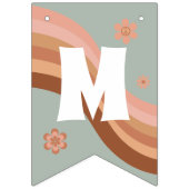 ファンキー・ヒッピー・レトロ ミス・トゥ・ミセス ブライダルシャワー バンティングフラッグ (第3の旗)