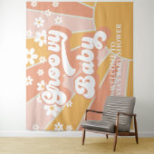 ファンキー ベイビー レトロ サンシャイン デイジー ベイビー シャワー バナー タペストリー (インサイチュ)