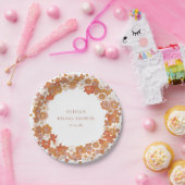 ファンキー ボーホー オレンジ フローラル ブライダル シャワー カスタム ペーパープレート (パーティー)