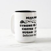 ファンキー モダン ミニマリスト 名前 コーヒー愛好家 ツートーンマグカップ (正面左)