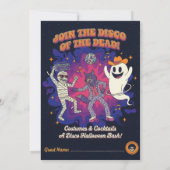 ファンキー レトロ グルービー ゴール ギャラ ディスコ ハロウィン 招待状 (裏面)