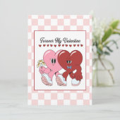 ファンキー レトロ ハート キャラクター バレンタインデー カード (スタンド正面)