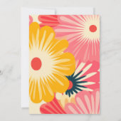 ファンキー レトロ ピンク & ゴールド ブライダルシャワー 招待状 (裏面)