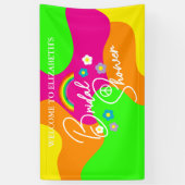 ファンキー レトロ ブライダル シャワー 横断幕 (縦)